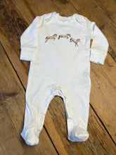 Load image into Gallery viewer, Jumping pony organic cotton sleepsuit
